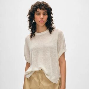 NWT White + Warren Linen Ribbed Easy Tee